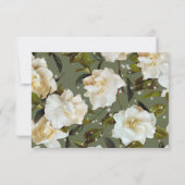 モダンSage Sparkle QRコードのホワイトガーデニアス 出欠カード (裏面)