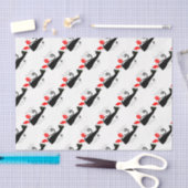 モダンSanta Hatsのクリスマス子猫 薄葉紙 (クラフト)