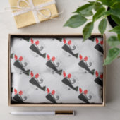 モダンSanta Hatsのクリスマス子猫 薄葉紙 (ギフト)