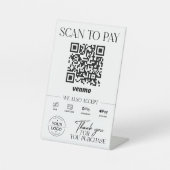 モダンScan to Pay Sign Venmo 台座サイン (正面)