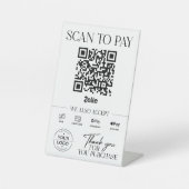 モダンScan to Pay Sign Zelle 台座サイン (正面)