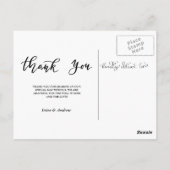 モダンScriptの写真に結婚感謝 ポストカード (裏面)