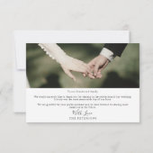 モダンScriptの結婚写真サンキューカード サンキューカード (裏面)