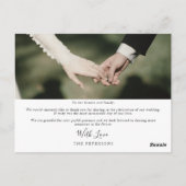 モダンScriptの結婚写真サンキューカード ポストカード (裏面)