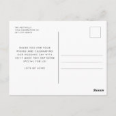 モダンScriptの結婚写真サンキューカード ポストカード (裏面)