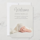 モダンScriptエレガント Photo Birth Announcement 招待状 (正面)