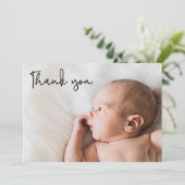 モダンScriptベビー写真 案内状 (スタンド正面)