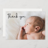 モダンScriptベビー写真 案内状 (正面/裏面)