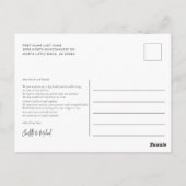 モダンScript結婚の写真あり ポストカード (裏面)