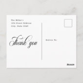 モダンScript結婚の写真あり ポストカード (裏面)