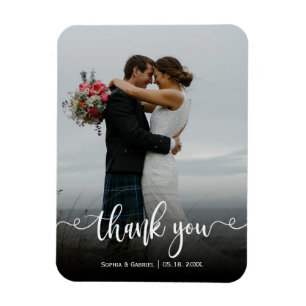 モダンScript結婚の写真あり マグネット