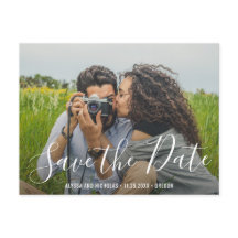 モダンScript結婚の写真Save the Date