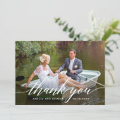 モダンScript結婚's Thank You Photo Card サンキューカード (スタンド正面)