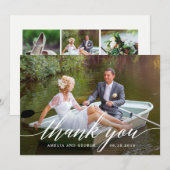 モダンScript結婚's Thank You Photo Card サンキューカード (正面/裏面)
