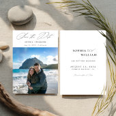 モダンScript エレガント Tropicalビーチ写真結婚の セーブザデート