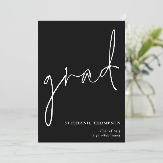 モダンScript 2025黒卒業 案内状 (スタンド正面)