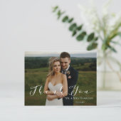 モダンScript 2-Photo Thank You Postague ポストカード (スタンド正面)