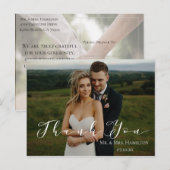 モダンScript 2-Photo Thank You Postague ポストカード (正面/裏面)