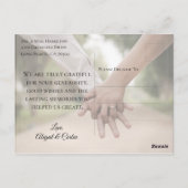 モダンScript 2-Photo Thank You Postague ポストカード (裏面)