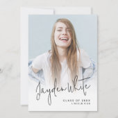 モダンScript 4写真卒業のお知らせ 招待状 (正面)