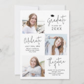 モダンScript 4写真卒業のお知らせ 招待状 (裏面)