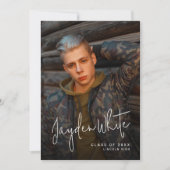 モダンScript 4写真卒業のお知らせ 招待状 (正面)