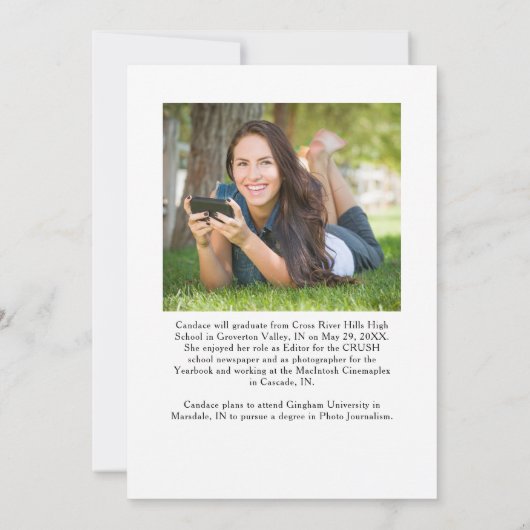 モダンScript 4写真卒業のお知らせ 案内状 (裏面)