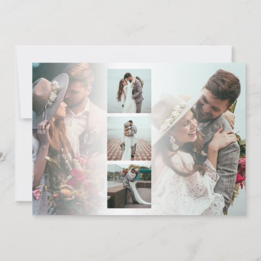 モダンScript 6写真結婚の感謝 カード (裏面)