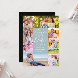 モダンScript 8数々の Photo日付の保存 招待状