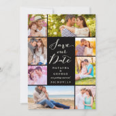 モダンScript 8数々の Photo日付の保存 招待状 (正面)