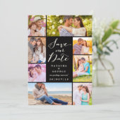 モダンScript 8数々の Photo日付の保存 招待状 (スタンド正面)