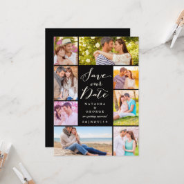 モダンScript 8数々の Photo日付の保存 招待状