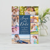 モダンScript 8数々の Photo日付の保存 招待状 (スタンド正面)