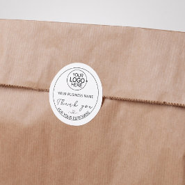 モダンScript Add Logo Business Thank ラウンドシール