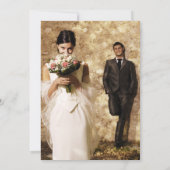 モダンScript Beige & Gray日付を保存 セーブザデート (裏面)