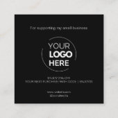 モダンScript Blackに感謝ミニマルする 割引カード (裏面)