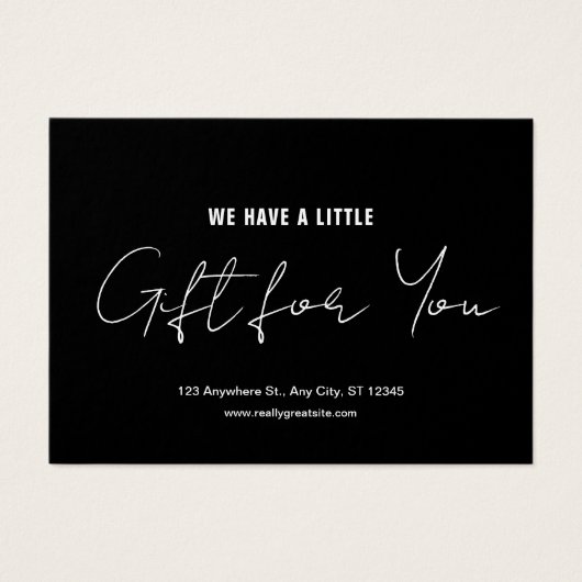 モダンScript Black & White Giftバウチャー (正面)