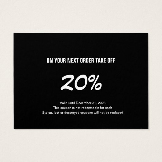 モダンScript Black & White Giftバウチャー (裏面)