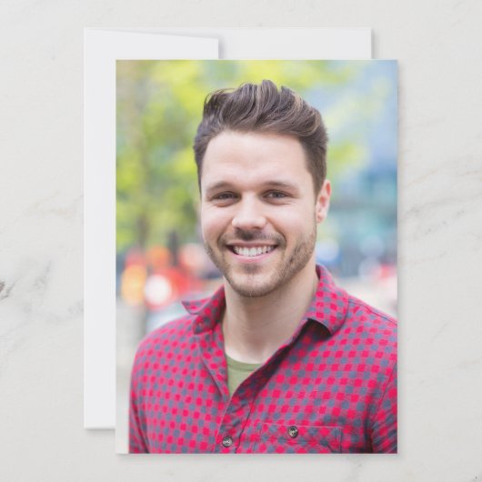 モダンScript Blue 2024写真卒業 案内状 (裏面)