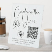 モダンScript Capture The Loveウェディングシャワー 台座サイン (インサイチュ)