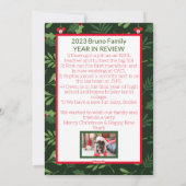 モダンScript Christmas Photo Year in Review シーズンカード (裏面)