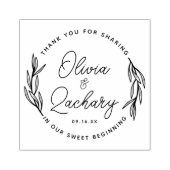 モダンScript Circular結婚's Thank You ラバースタンプ (インプリント)