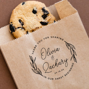 モダンScript Circular結婚's Thank You ラバースタンプ