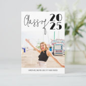 モダンScript Class of シンプル Photo Graduation 招待状 (スタンド正面)