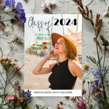 モダンScript Class of シンプル Photo Graduation