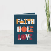 モダンScript Faith Hope Love Holiday Photo Card シーズンカード (正面)