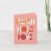 モダンScript Faith Hope Love Holiday Photo Card シーズンカード (正面)