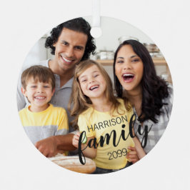 モダンSCRIPT FAMILY 2写真カスタム色 メタルオーナメント
