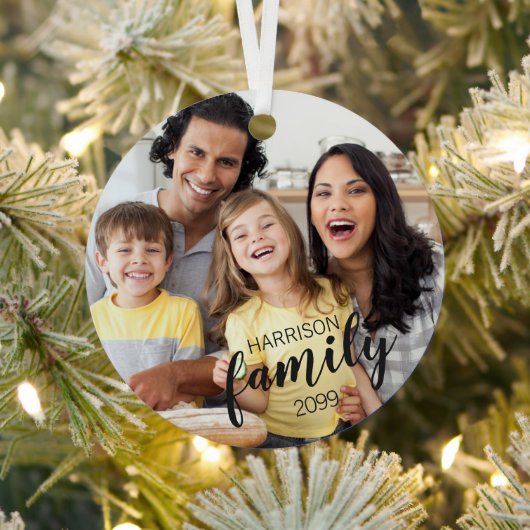 モダンSCRIPT FAMILY 2写真カスタム色 メタルオーナメント (インサイチュ)