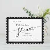 モダンScript Framed Black & Whiteブライダルシャワー 招待状 (スタンド正面)